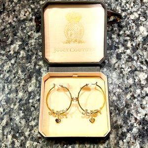 Juicy couture gold pierced hoop earrings